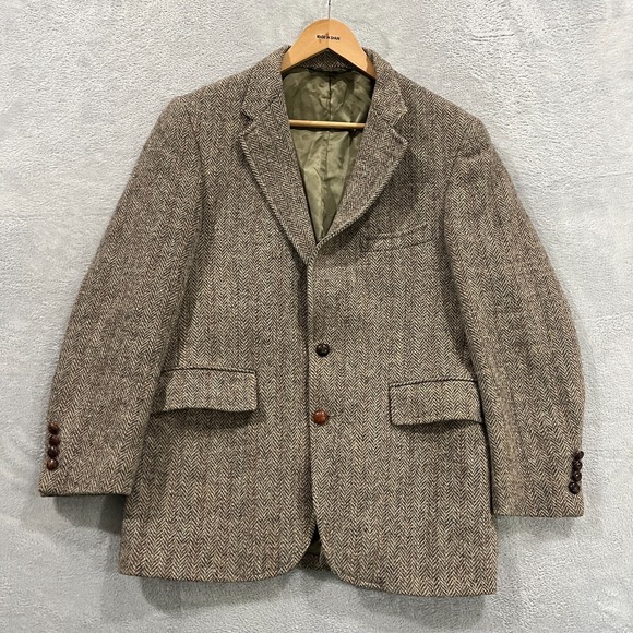 Other - VTG Harris Tweed Blazer Men 40R Scottish Wool Nordstrom Herringbone Sport Coat
